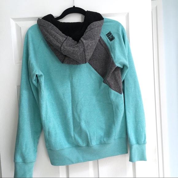VOLCOM • Aqua & Grey Tunic Zip Up Sweatshirt - Picture 2 of 8